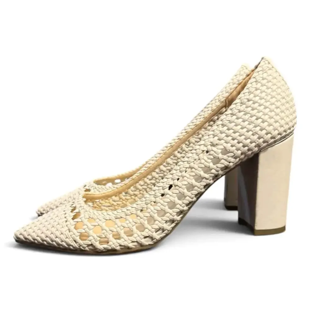 Marc Fisher Viviane Woven Block Heel Pumps